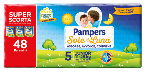 PAMPERS SOLE&LUNA TRIO JUNIOR 48 PEZZI - Farmaciapacini.it