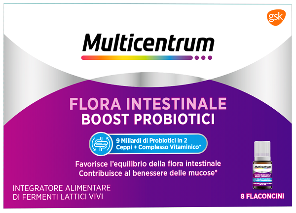 MULTICENTRUM FLORA INTESTINALE BOOST PROBIOTICI 8 FLACONCINI - Farmaciapacini.it