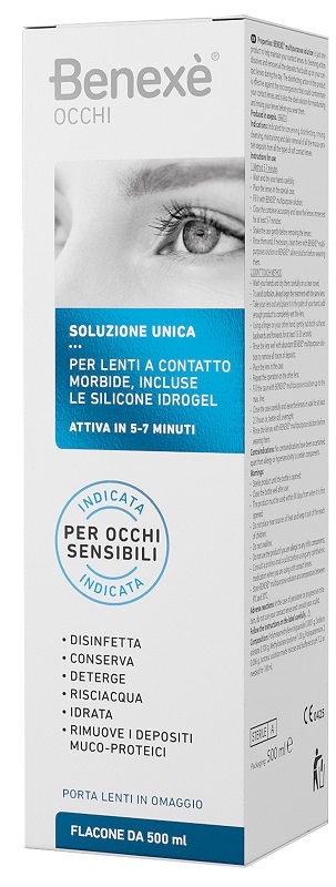 SOLUZIONE UNICA BENEXE' PULIZIA LENTI A CONTATTO 500 ML - Farmaciapacini.it