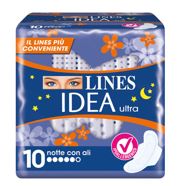 IDEA ULTRA ASSORBENTE NOTTE CON ALI 10 PEZZI - Farmaciapacini.it
