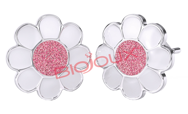 ORECCHINO STERILE BJT713 STS ROSE FLOWER - Farmaciapacini.it
