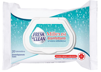DISINFETTANTE FRESH&CLEAN SALVIETTINE 20 PEZZI - Farmaciapacini.it