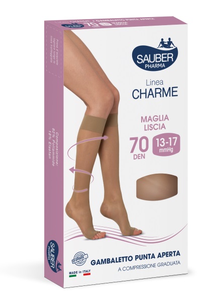 SAUBER GAMBALETTO OPEN TOE 70 DENARI MAGLIA LISCIA MEDIO TAGLIA 3 - Farmaciapacini.it
