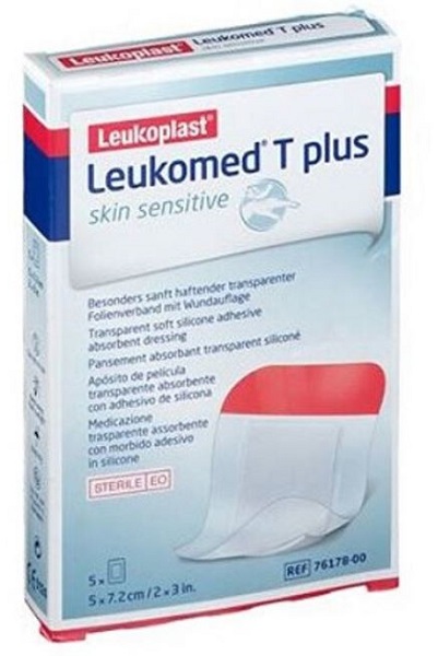 LEUKOMED T PLUS SKIN SENSITIVE MEDICAZIONE POST-OPERATORIA TRASPARENTE IMPERMEABILE CON MASSA ADESIVA AL SILICONE 5X7,2CM 5 PEZZI - Farmaciapacini.it