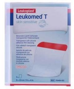 LEUKOMED T PLUS SKIN SENSITIVE MEDICAZIONE POST-OPERATORIA TRASPARENTE MPERMEABILE CON MASSA ADESIVA AL SILICONE 8X10CM 5 PEZZI - Farmaciapacini.it