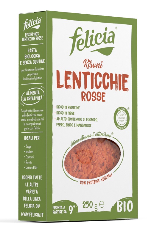 FELICIA BIO RISONI LENTICCHIE ROSSE 250 G - Farmaciapacini.it