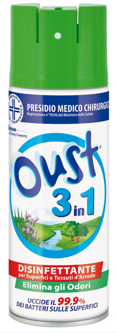 OUST 3 IN 1 DISINFETTANTE PER SUPERFICI E TESSUTI D'ARREDO 400 ML - Farmaciapacini.it
