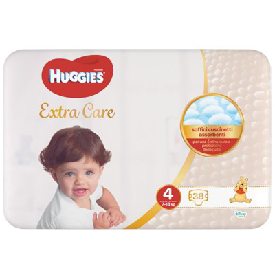 HUGGIES EXTRA CARE GRANDE 4 38 PEZZI - Farmaciapacini.it