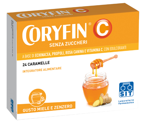 CORYFIN C SENZA ZUCCHERO MIELE ZENZERO 24 CARAMELLE - Farmaciapacini.it