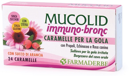 MUCOLID BRONC IMMUNO 24 CARAMELLE GUSTO ARANCIA - Farmaciapacini.it