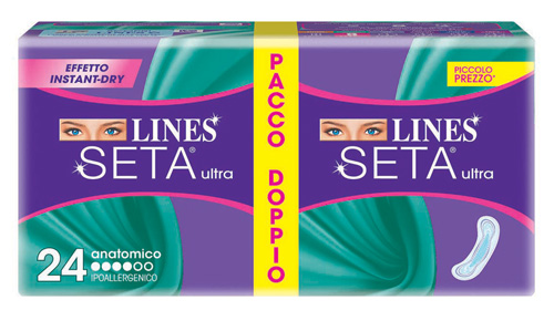 LINES SETA ULTRA ASSORBENTE ANATOMICO 24 PEZZI - Farmaciapacini.it