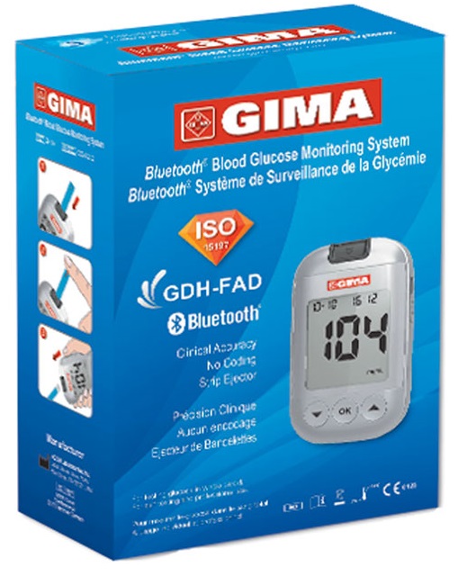 GLUCOMETRO GIMA BLUETOOTH ITALIANO/INGLESE - KIT CON ACCESS ORI - Farmaciapacini.it