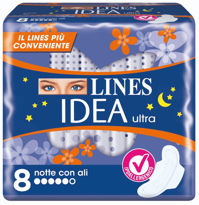 LINES IDEA ULTRA NOTTE ALI 8 PEZZI - Farmaciapacini.it