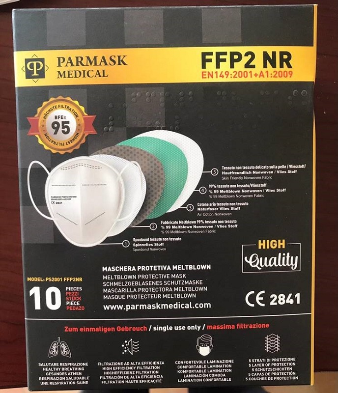 MASCHERINA FFP2 PS2001 NERO 10 PEZZI - Farmaciapacini.it
