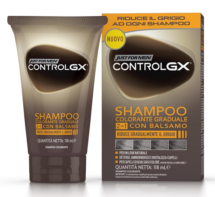 JUST FOR MEN CONTROL GX SHAMPOO COLORANTE GRADUALE 2 IN 1 CON BALSAMO 150 ML - Farmaciapacini.it