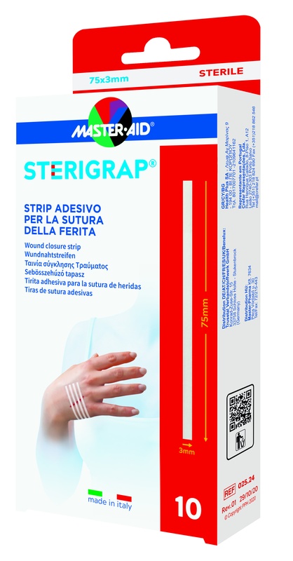 MASTER-AID STERIGRAP STRIP ADESIVO SUTURA FERITE 75X3 MM 10 PEZZI - Farmaciapacini.it