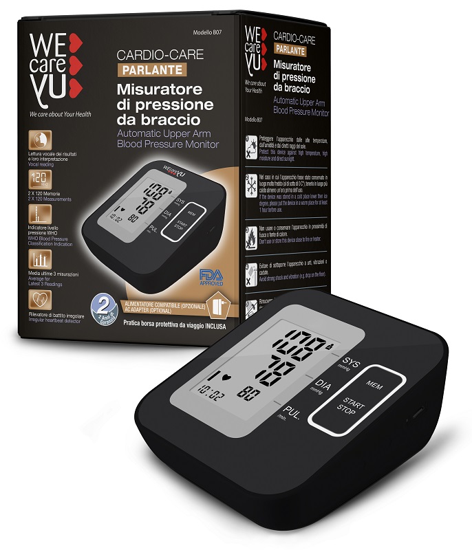 MISURATORE DI PRESSIONE DA BRACCIO PARLANTE WECAREYU CARDIO CARE - Farmaciapacini.it