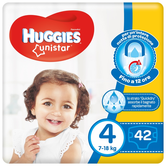 HUGGIES UNISTAR GRANDE 4 42 PEZZI - Farmaciapacini.it
