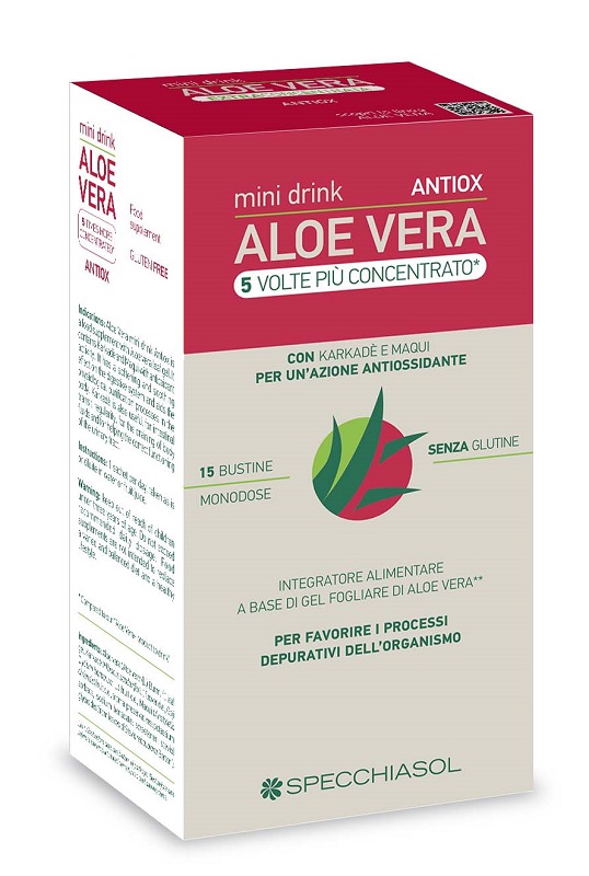 ALOE VERA ANTIOX MINI DRINK 5 VOLTE PIU' CONCENTRATO 15 BUSTINE DA 10 ML - Farmaciapacini.it