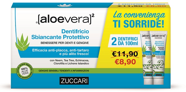 ALOEVERA2 DENTIFRICIO STEVIA BIPACK 2 X 100 ML - Farmaciapacini.it