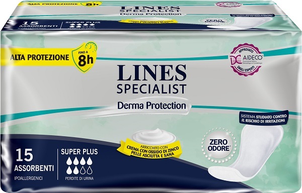 PANNOLONE PER INCONTINENZA LINES SPECIALIST DERMA SUPER 15 PEZZI - Farmaciapacini.it