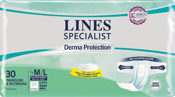 PANNOLONE A MUTANDINA LINES SPECIALIST DERMA SUPER M/L 30 PEZZI - Farmaciapacini.it