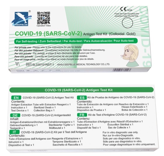 TEST ANTIGENICO RAPIDO COVID-19 DEEPBLUE AUTODIAGNOSTICO DETERMINAZIONE QUALITATIVA ANTIGENI SARS-COV-2 IN TAMPONI NASALI MEDIANTE IMMUNOCROMATOGRAFIA - Farmaciapacini.it