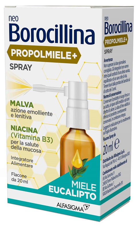 NEOBOROCILLINA PROPOLMIELE+ SPRAY MIELE EUCALIPTO 20 ML - Farmaciapacini.it