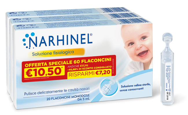 SOLUZIONE FISIOLOGICA NARHINEL 3 PACK PROMO 2022 DA 20 FLACONCINI DA 5 ML - Farmaciapacini.it