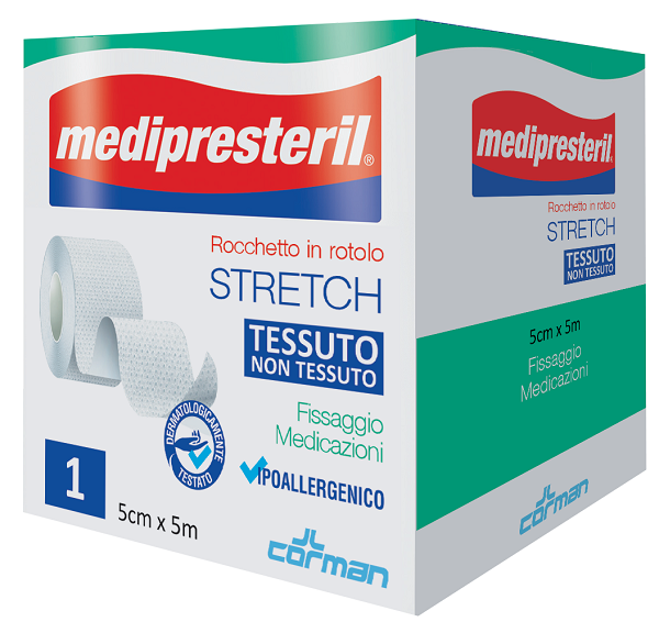MEDIPRESTERIL ROCCHETTO ROTOLO STRETCH TESSUTO NON TESSUTO 5 CM X 500 CM - Farmaciapacini.it