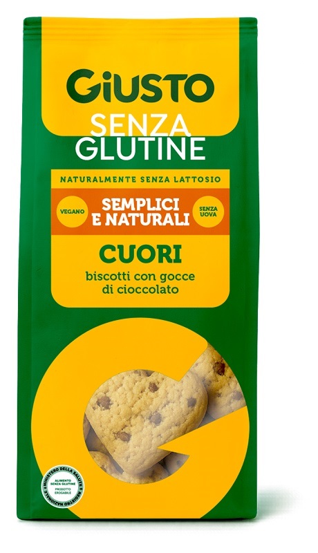 GIUSTO SENZA GLUTINE CUORI FROLLINI CON GOCCE DI CIOCCOLATO 200 G - Farmaciapacini.it