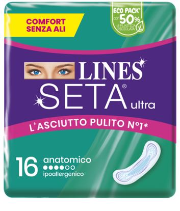 LINES SETA ULTRA ASSORBENTI ANATOMICO CP 16 PEZZI - Farmaciapacini.it